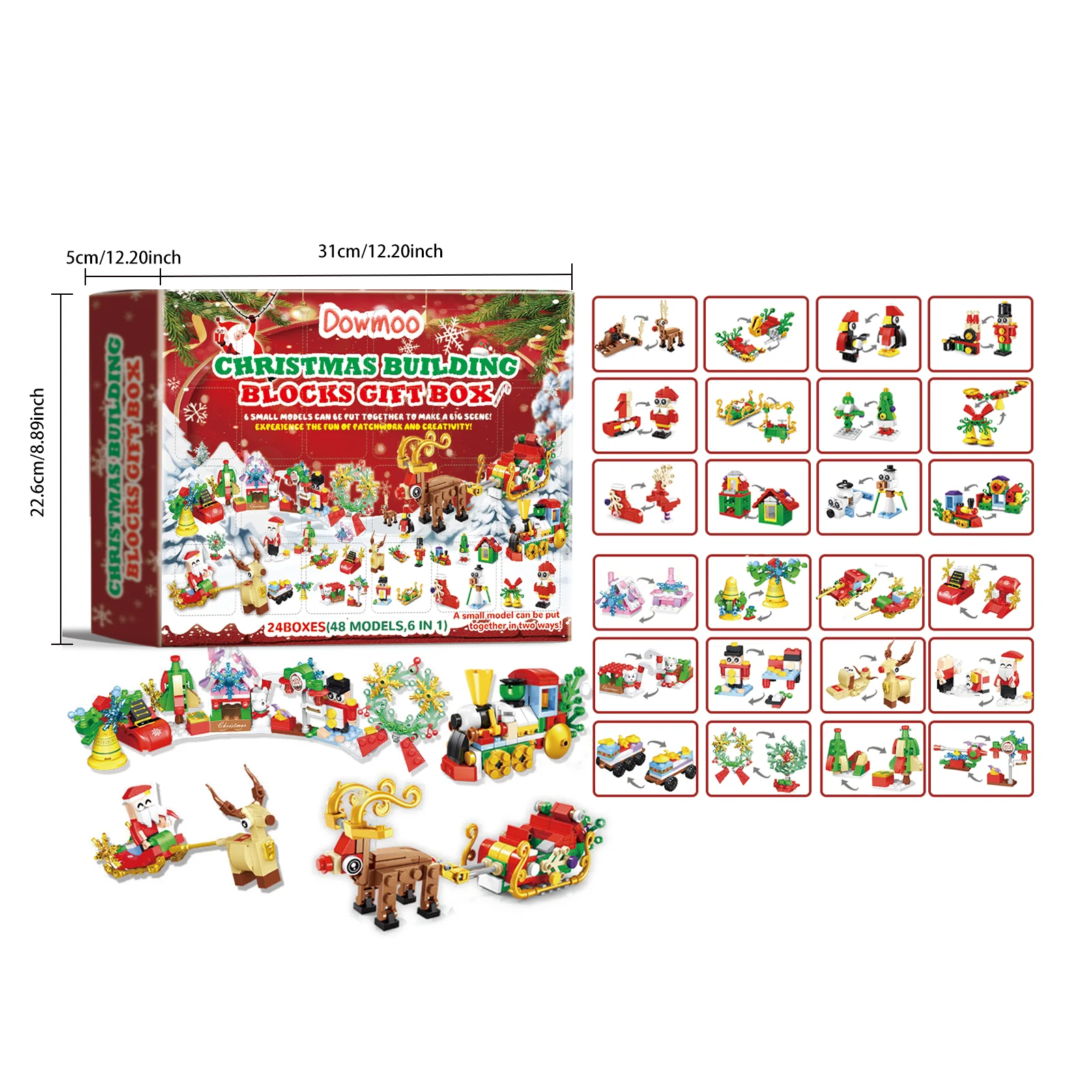 dowmoo 24block christmas building blocks blind box DO H01 0018 01 362