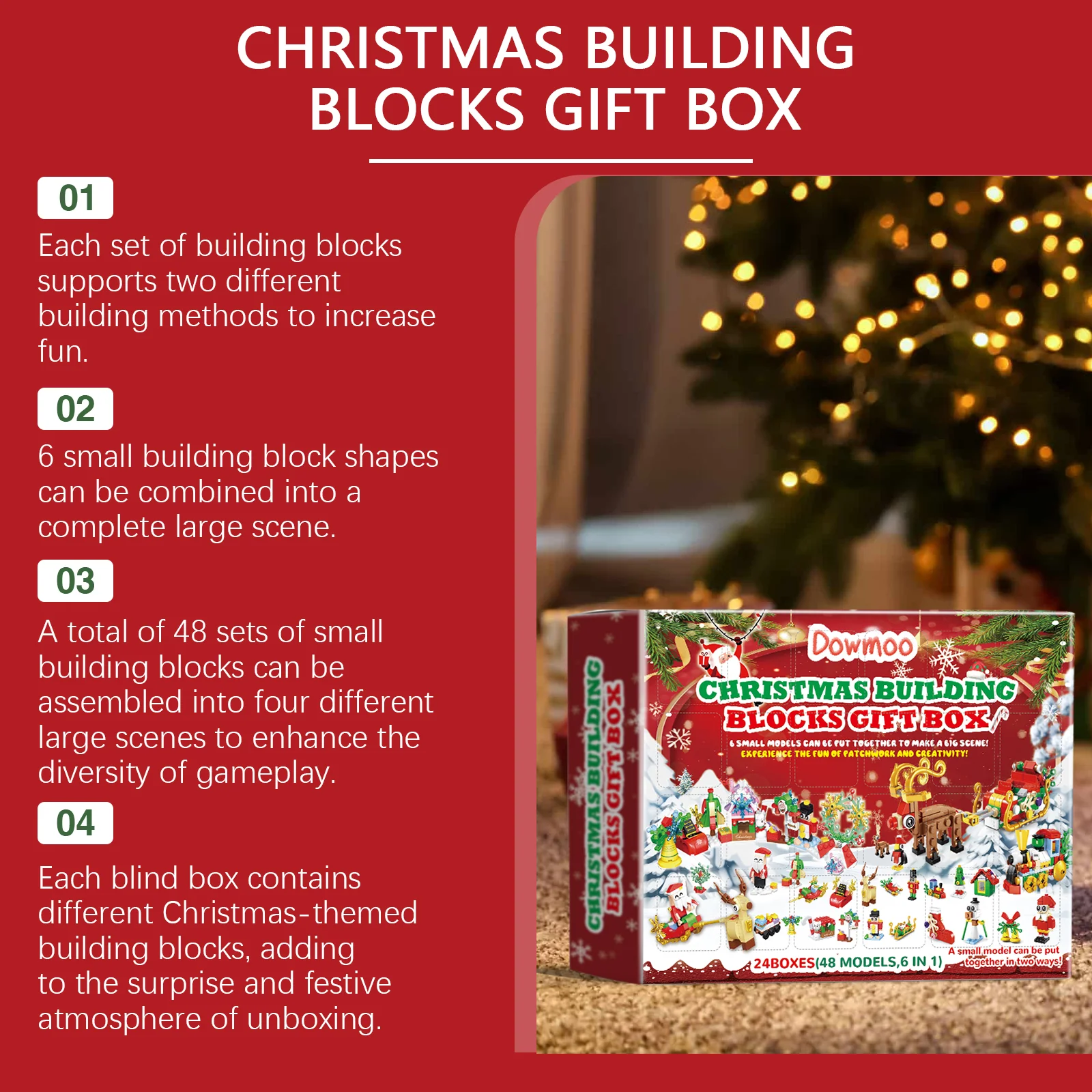 dowmoo 24block christmas building blocks blind box DO H01 0018 01 363