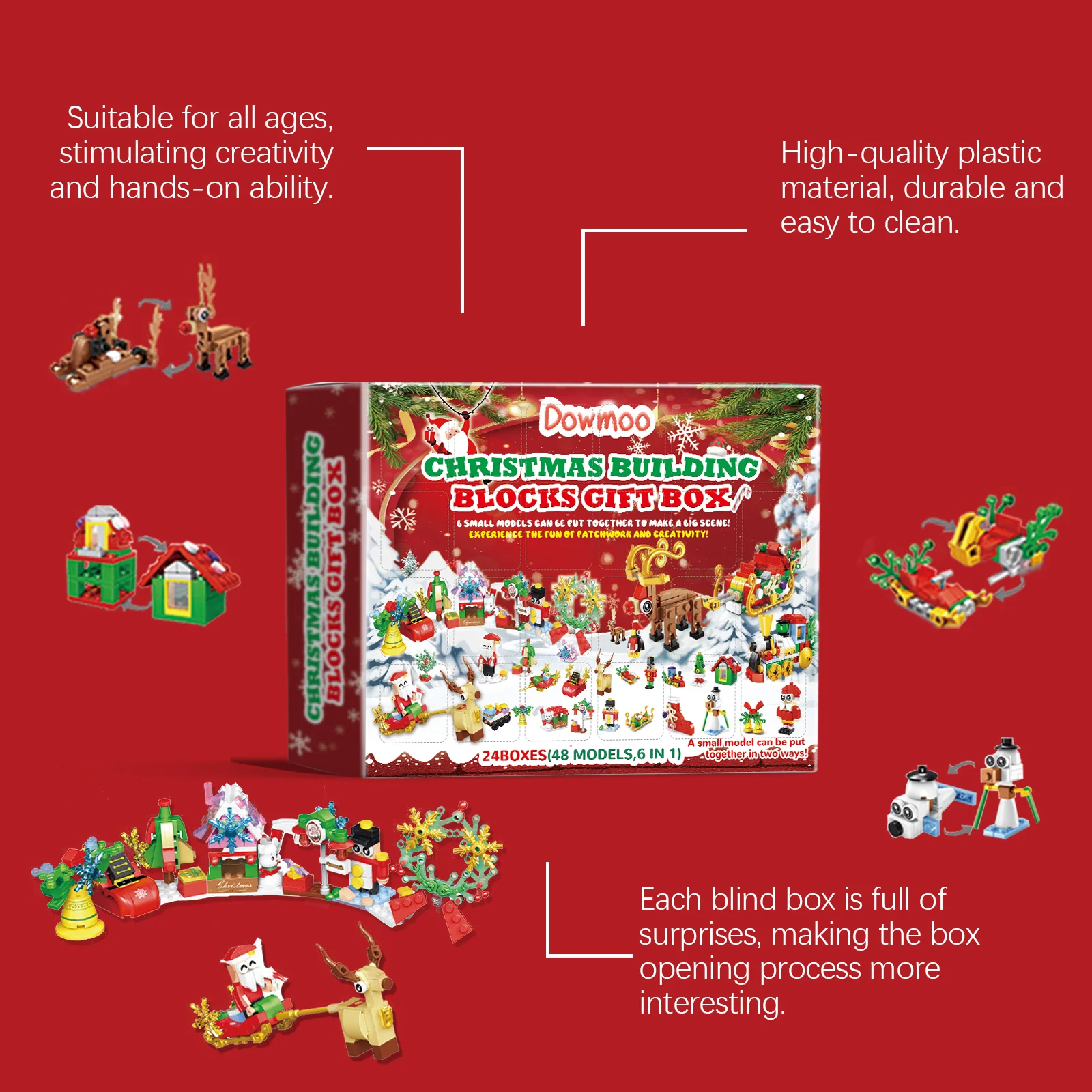 dowmoo 24block christmas building blocks blind box DO H01 0018 01 364