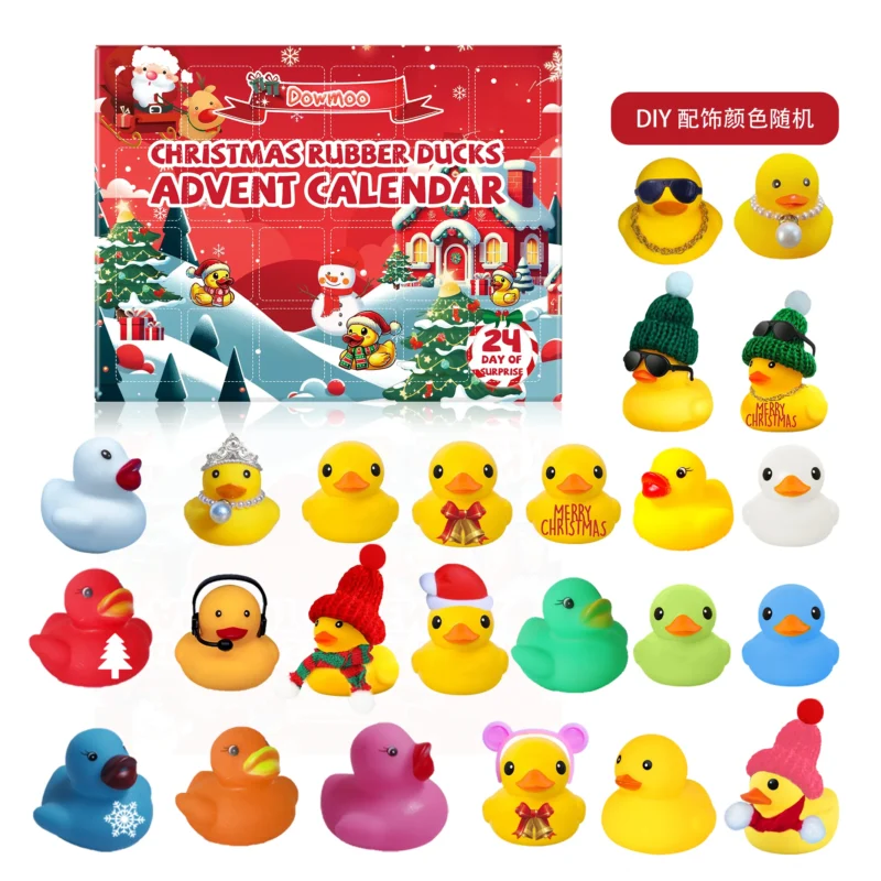 Dowmoo 24-Day Christmas Advent Calendar Rubber Duck Blind Box Toy Gift
