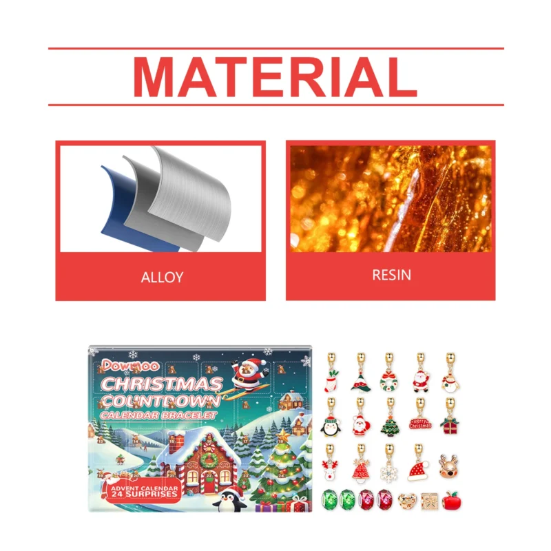 Dowmoo 24-Day Christmas Advent Calendar Bracelet DIY Kit - Image 5