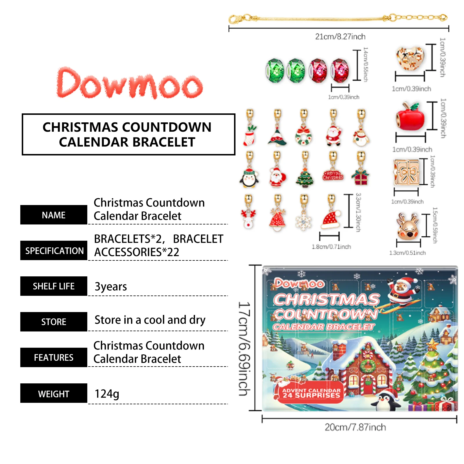 dowmoo 24frame christmas bracelet kit advent blind box DO D02 0004 01 352