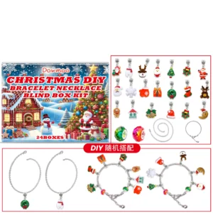 Dowmoo 24 Grid Christmas DIY Bracelet Necklace Blind Box Gift Set