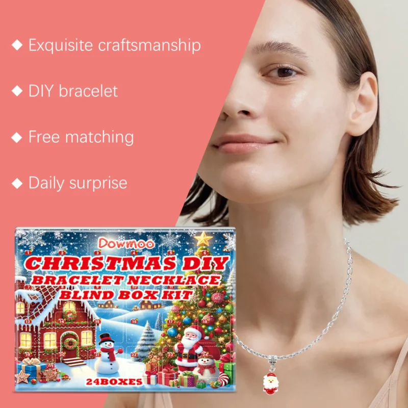 Dowmoo 24 Grid Christmas DIY Bracelet Necklace Blind Box Gift Set - Image 4