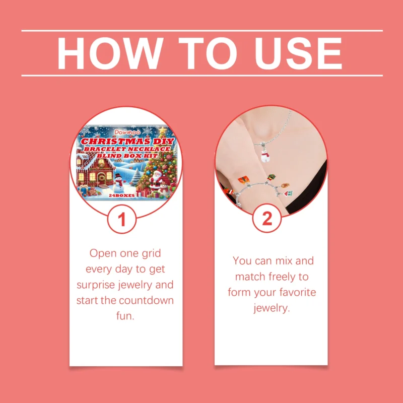 Dowmoo 24 Grid Christmas DIY Bracelet Necklace Blind Box Gift Set - Image 6
