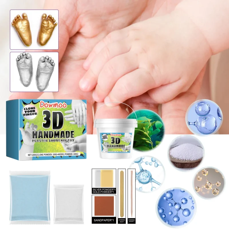 Dowmoo 3D Handmade Hand and Foot Plaster Casting Kit for Memories - Image 2