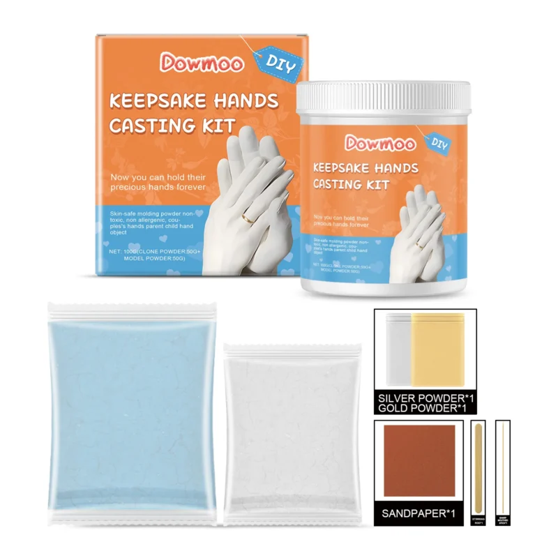 Dowmoo 3D Plaster Hand Model Making Kit with Clone Powder