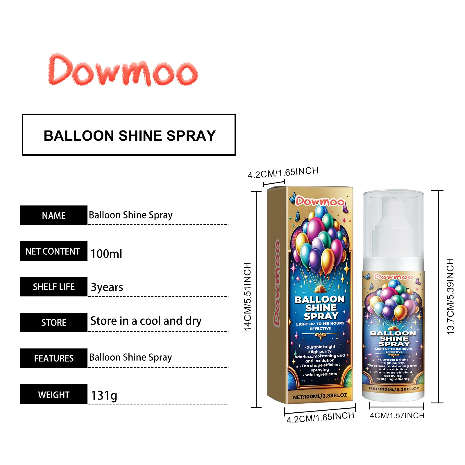 dowmoo balloon gloss spray shine DOD01 A011 100 BU1 916