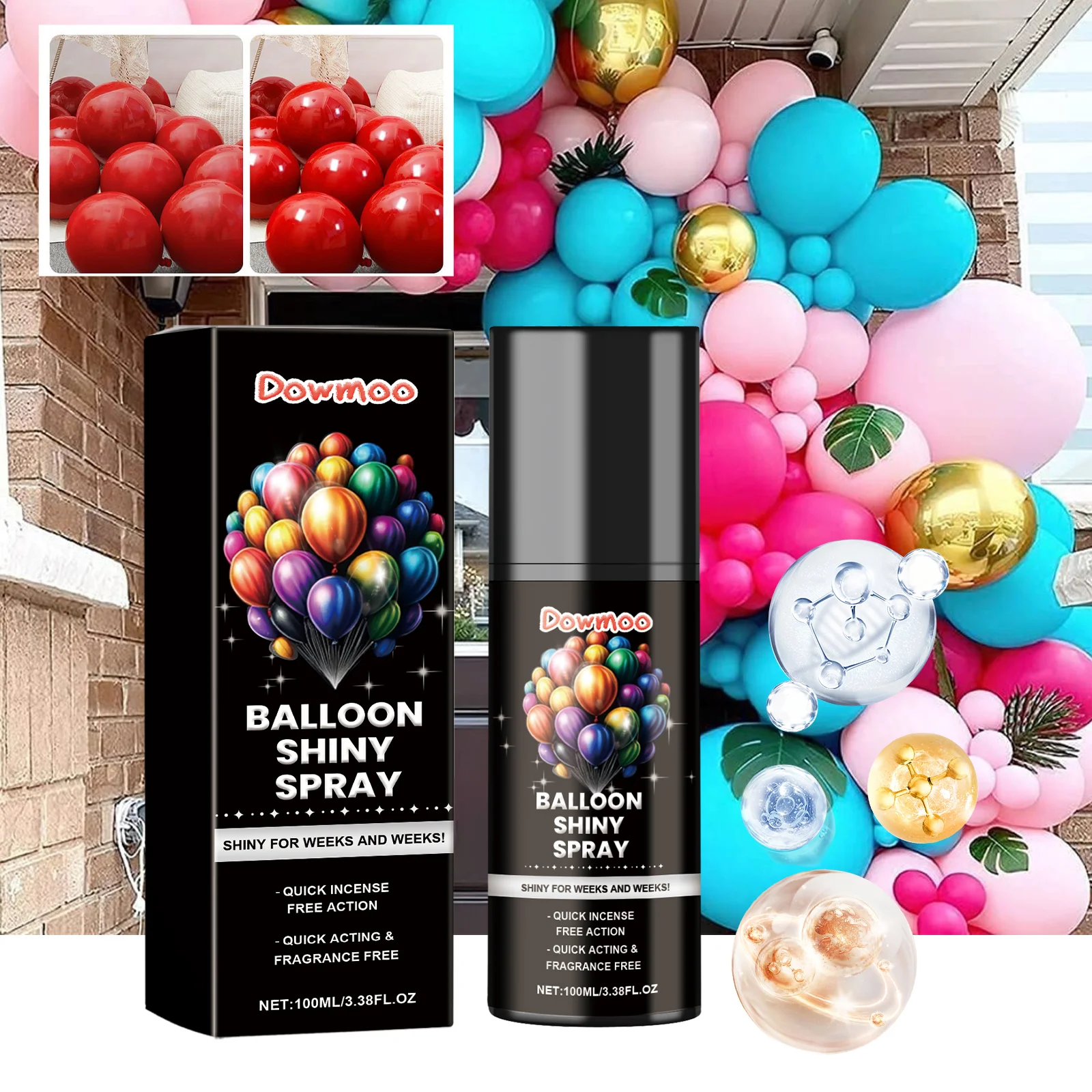 dowmoo balloon shiny spray safe DOD01 A004 100 BK1 1138