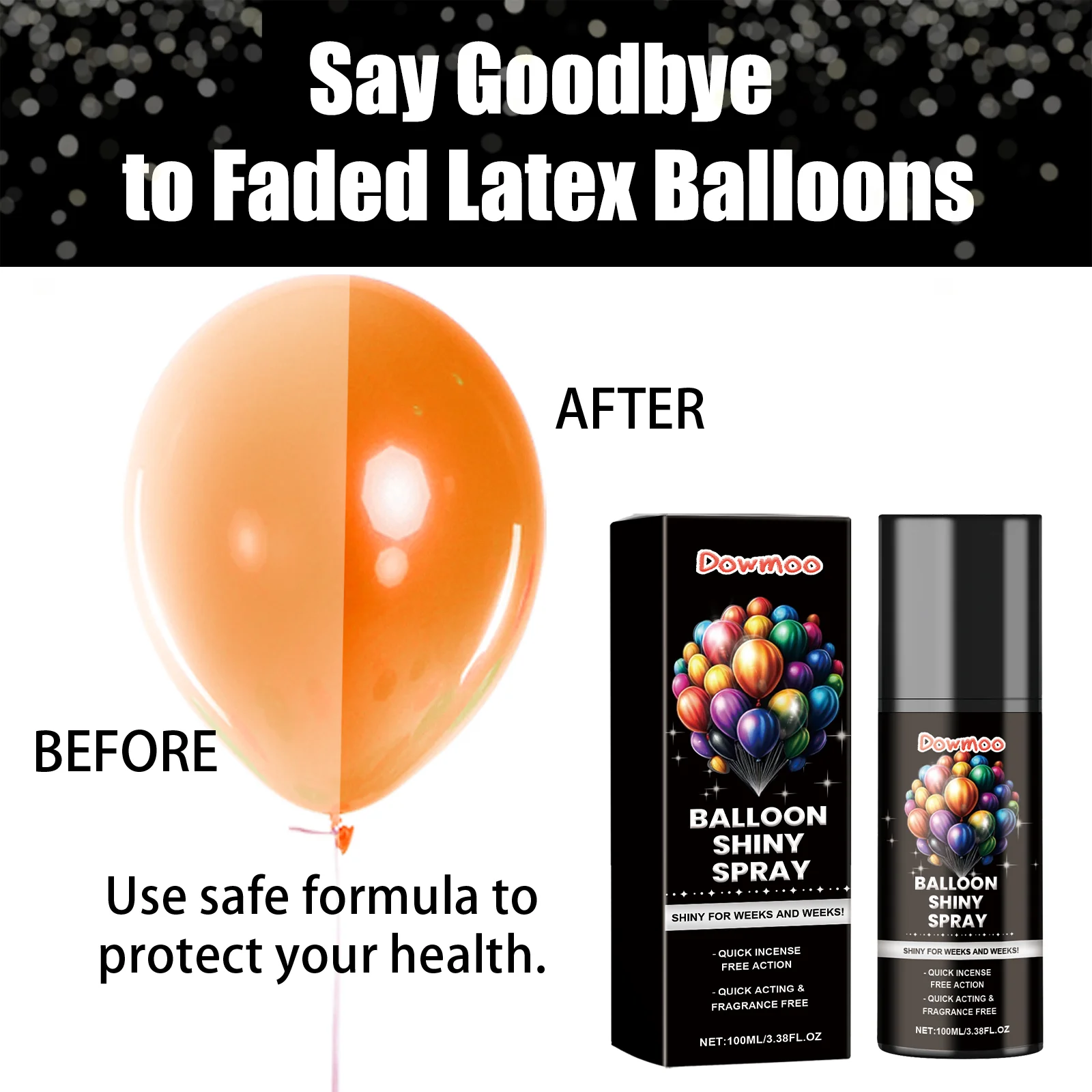 dowmoo balloon shiny spray safe DOD01 A004 100 BK1 1141