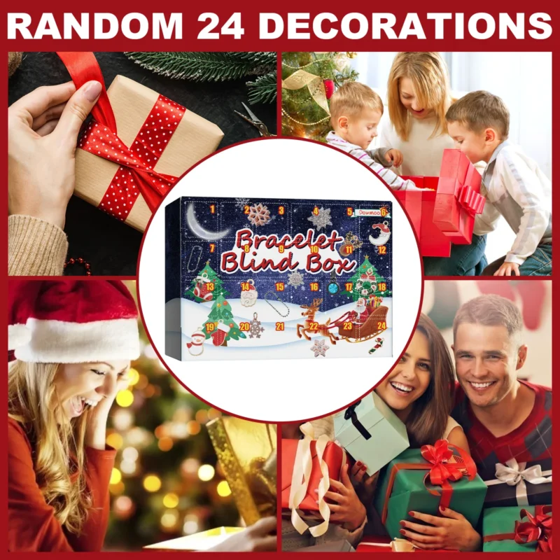 Dowmoo Christmas DIY Bracelet Advent Calendar Blind Box - 24 Grids - Image 3