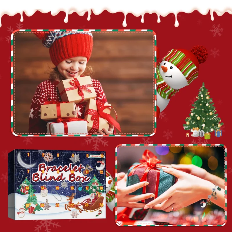 Dowmoo Christmas DIY Bracelet Advent Calendar Blind Box - 24 Grids - Image 4
