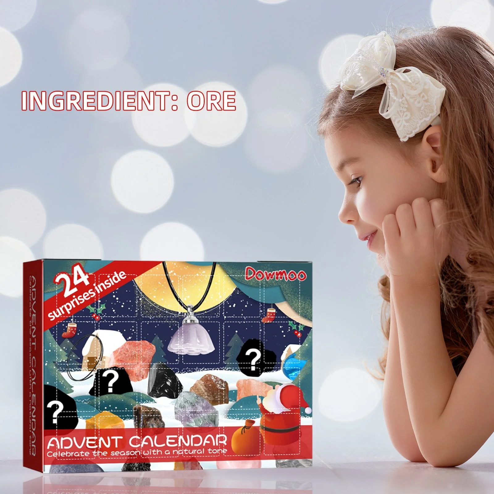 dowmoo christmas advent mineral blind box D标ksmh98my01 圣诞日历矿石盲盒 1509