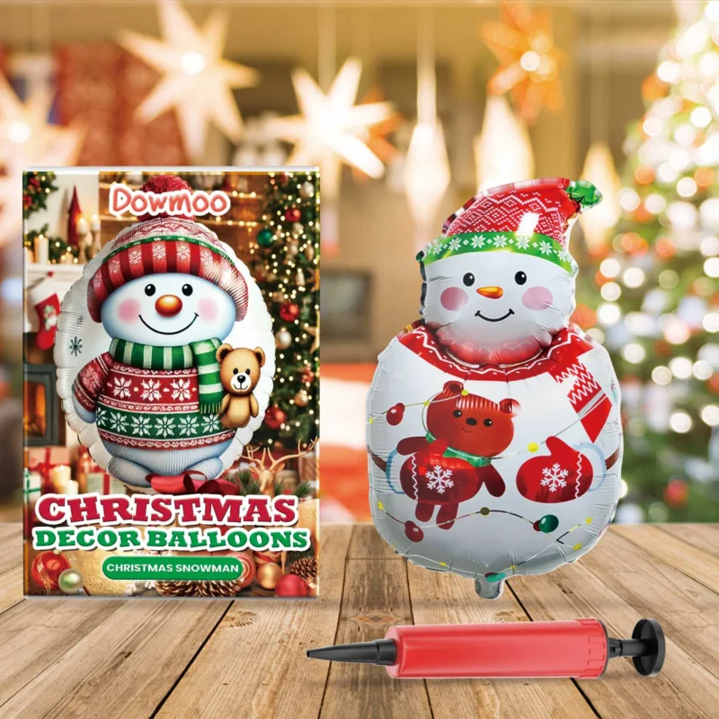 Dowmoo Standing Christmas Balloons Set - Santa, Reindeer, Tree Decorations - Image 2