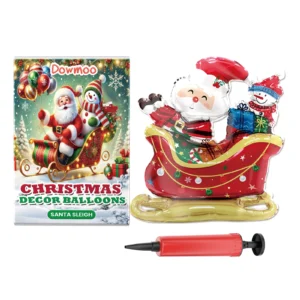 Dowmoo Christmas Balloons Set: Santa, Reindeer, Tree Decorations
