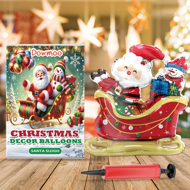 Dowmoo Christmas Balloons Set: Santa, Reindeer, Tree Decorations - Image 2
