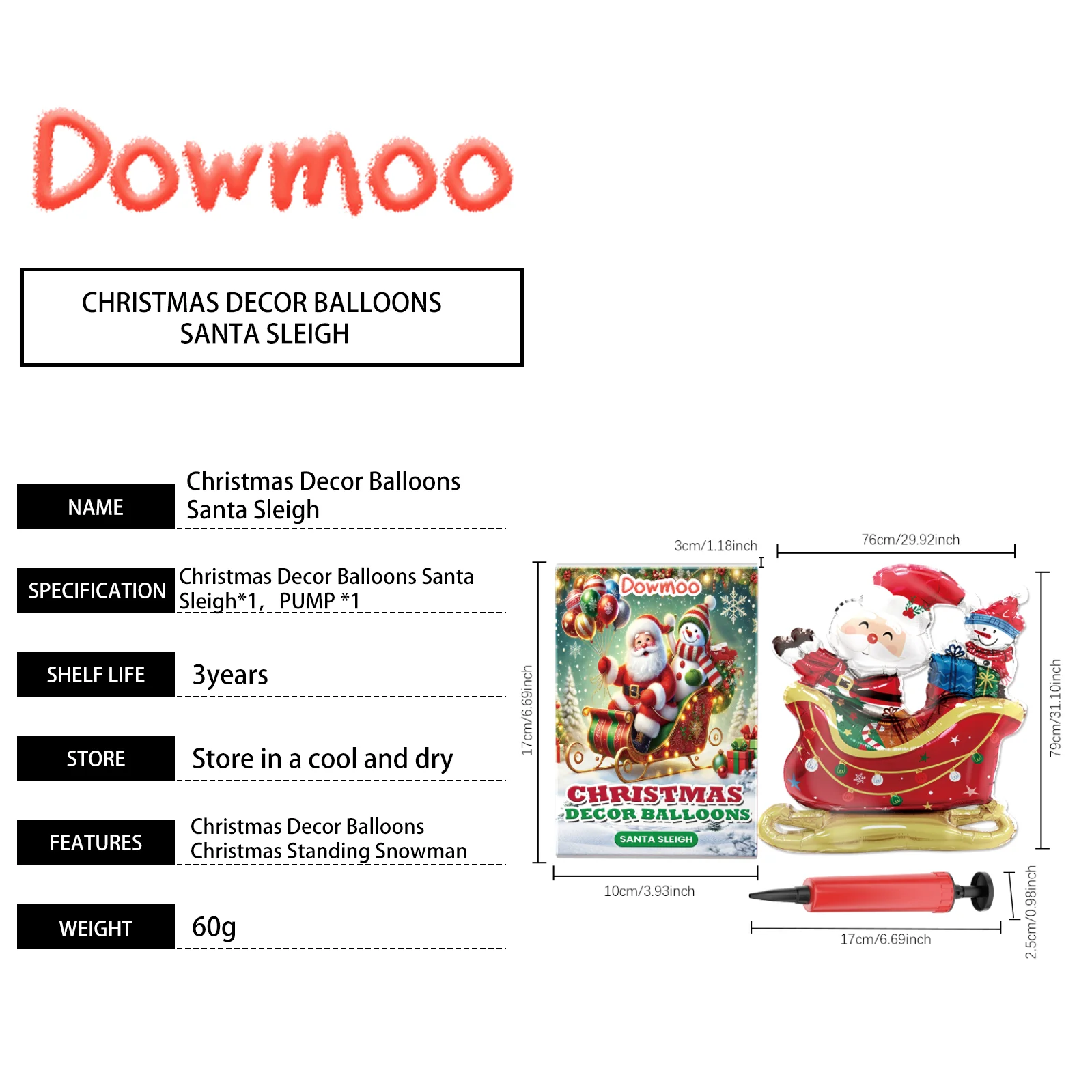 dowmoo christmas balloons santa reindeer DO D02 0007 02 299
