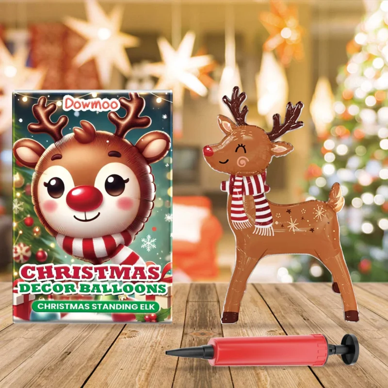 Dowmoo Standing Santa Claus, Reindeer & Christmas Tree Balloons - Image 2