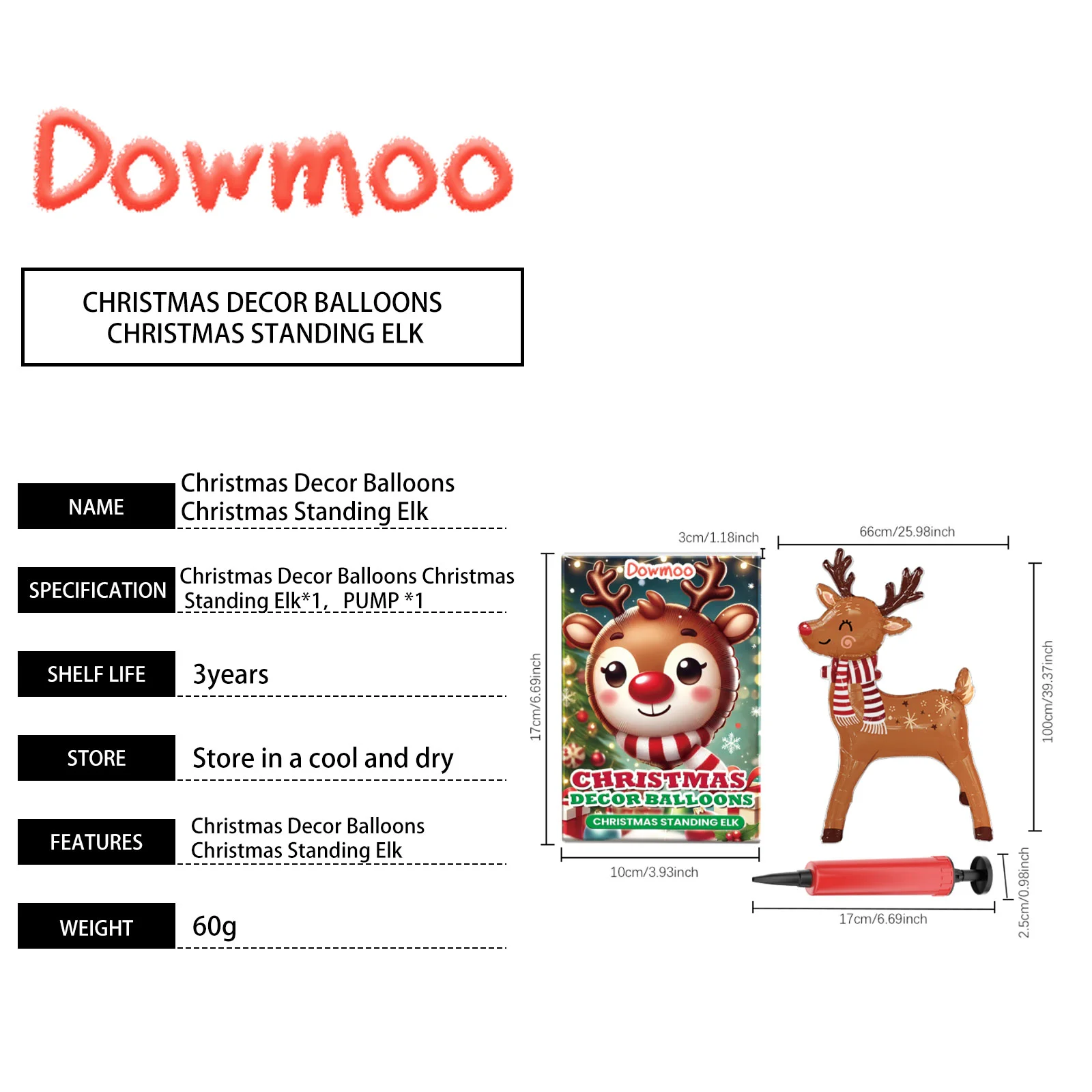 dowmoo christmas balloons santa reindeer DO D02 0007 03 302