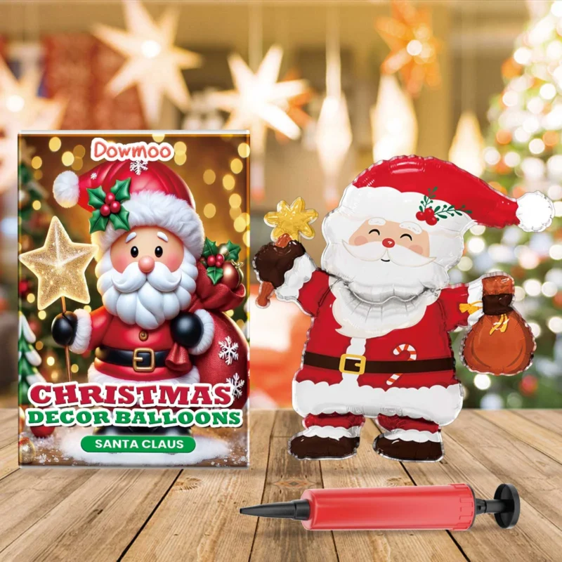 Dowmoo Christmas Balloons Set: Santa, Reindeer, Tree Decorations - Image 2