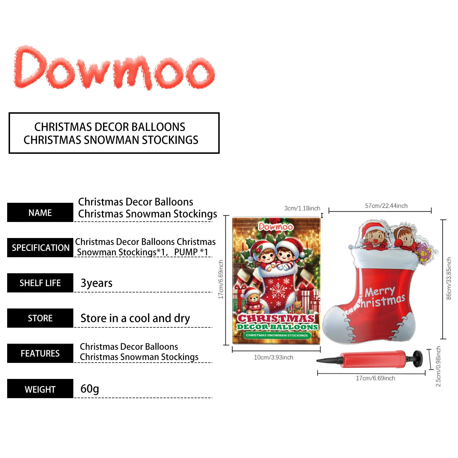 dowmoo christmas balloons santa reindeer DO D02 0007 07 284