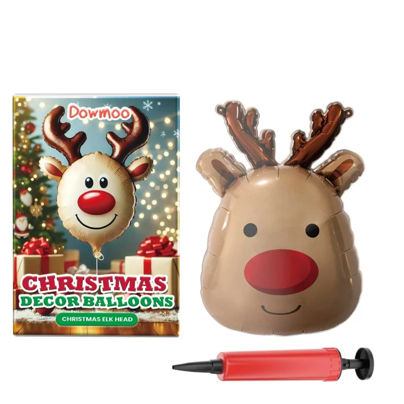 Dowmoo Christmas Balloons Set - Santa, Reindeer, Tree Decorations