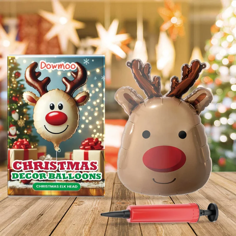 Dowmoo Christmas Balloons Set - Santa, Reindeer, Tree Decorations - Image 2