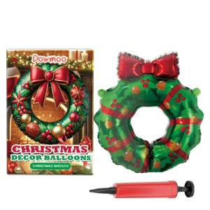Dowmoo Christmas Balloons Set with Santa, Reindeer, and Tree Decor
