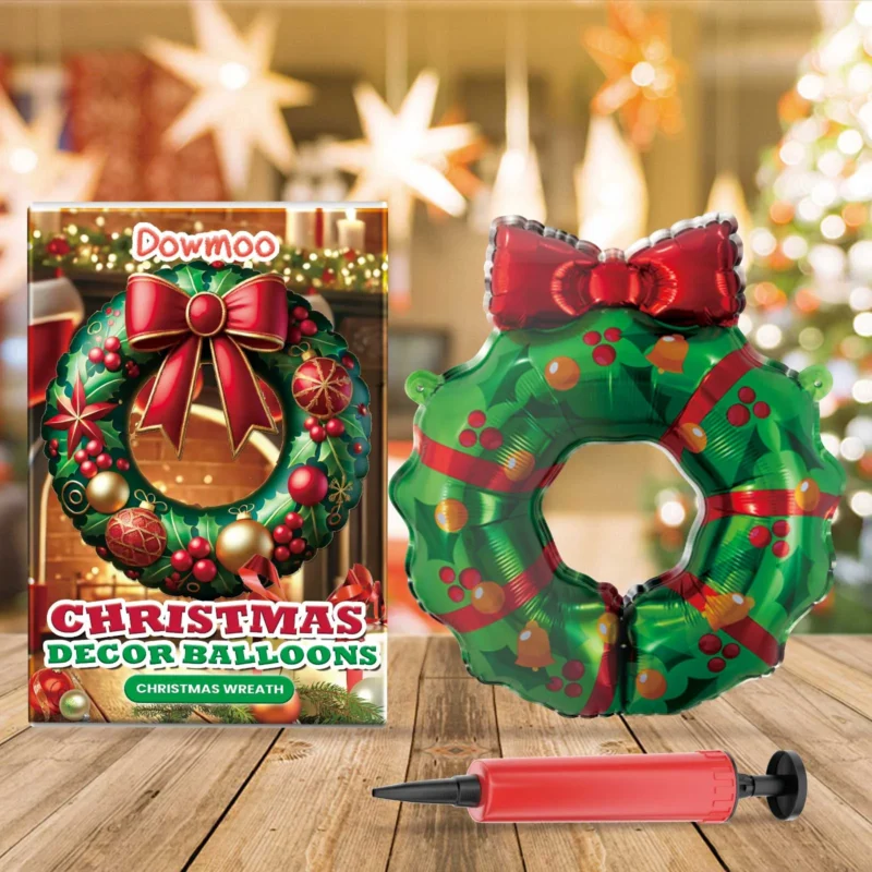 Dowmoo Christmas Balloons Set with Santa, Reindeer, and Tree Decor - Image 2