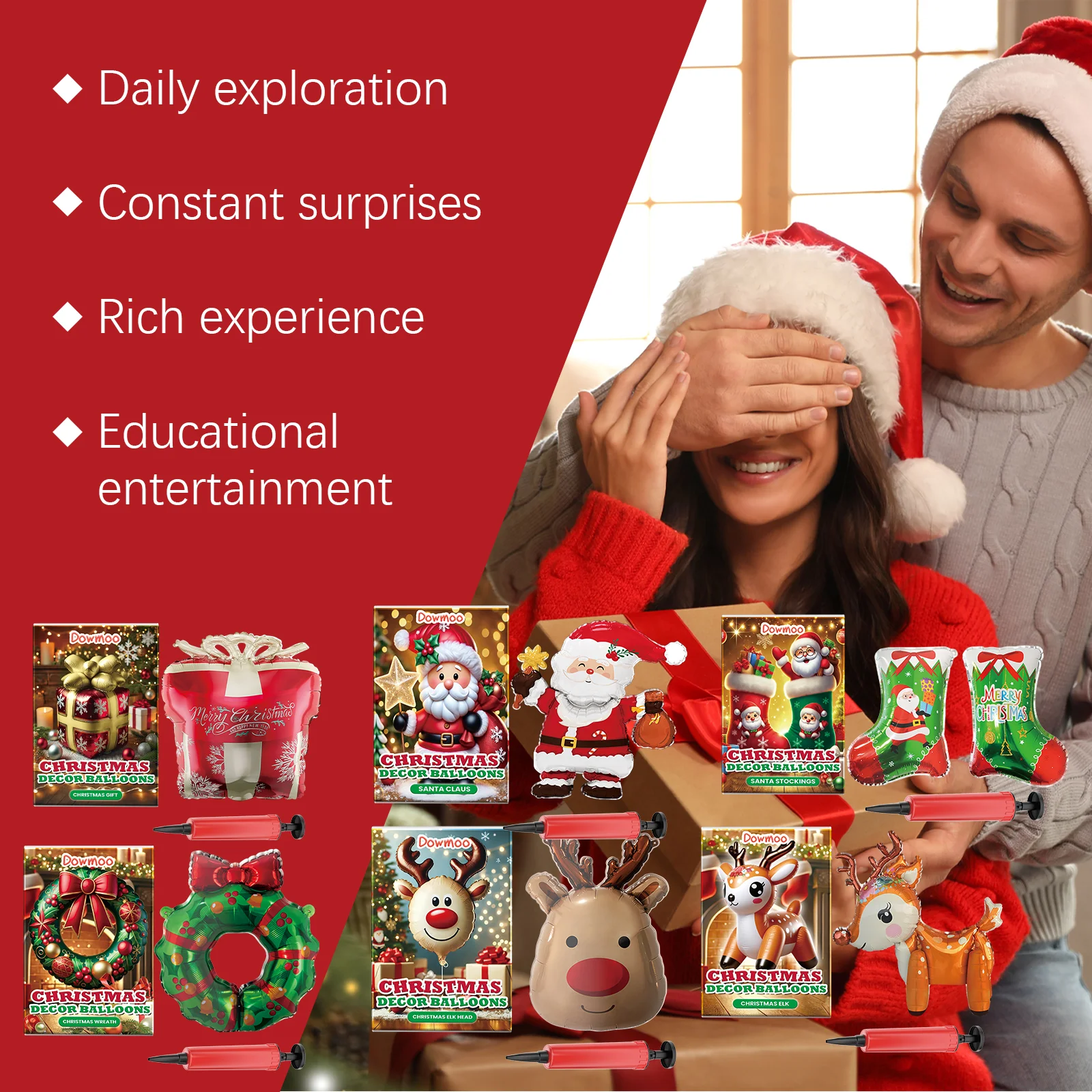 dowmoo christmas balloons santa reindeer DO D02 0007 10 262