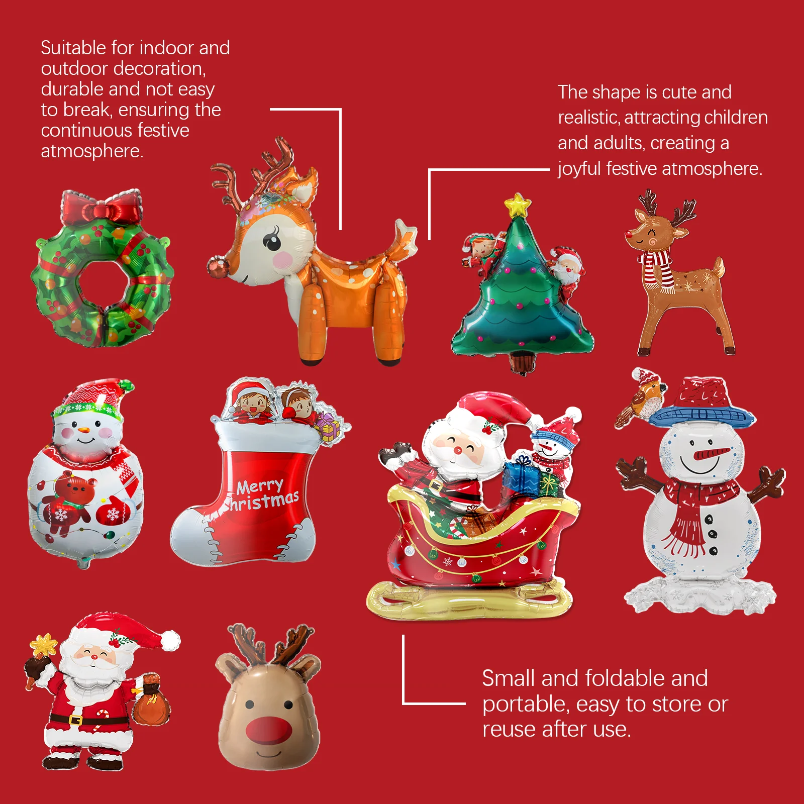 dowmoo christmas balloons santa reindeer DO D02 0007 10 269