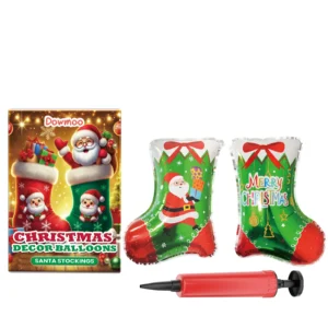 Dowmoo Christmas Balloons Set: Santa, Reindeer, Tree Standing Decor