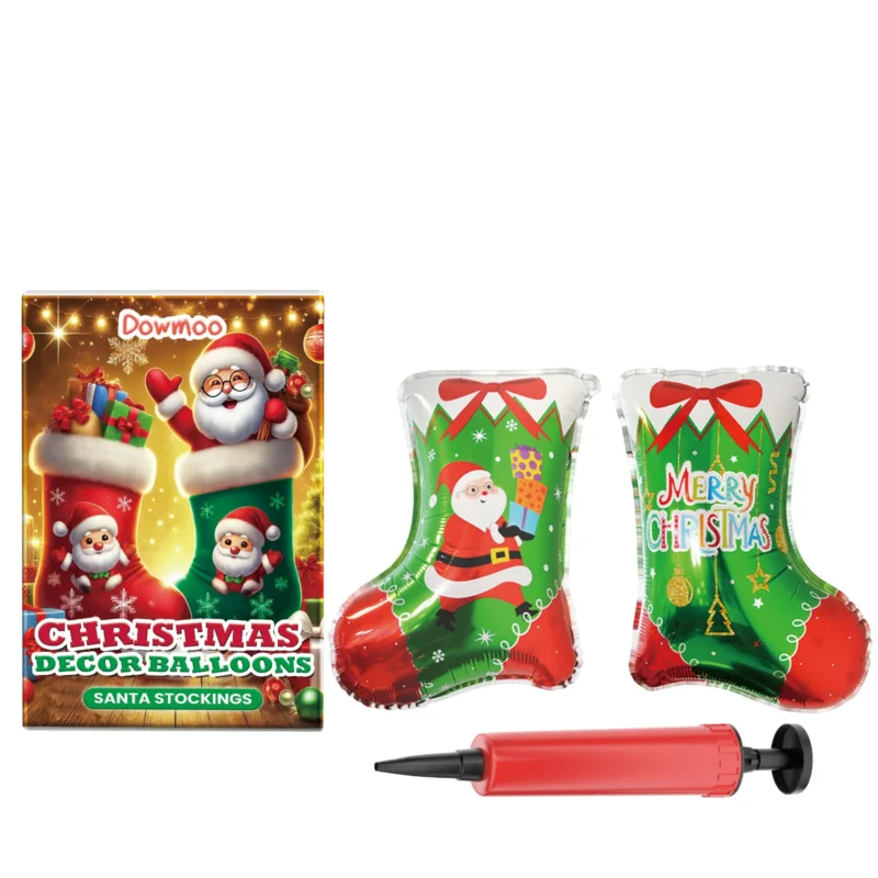 Dowmoo Christmas Balloons Set: Santa, Reindeer, Tree Standing Decor