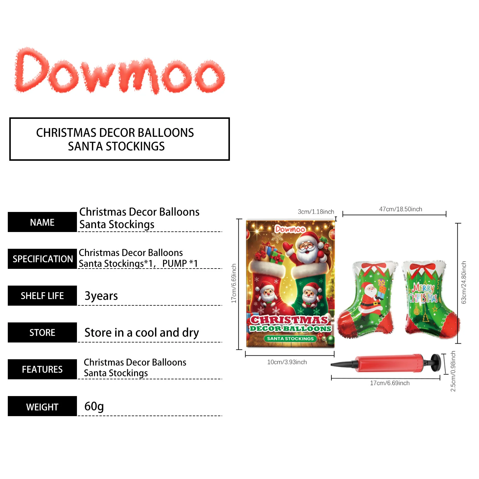 dowmoo christmas balloons santa reindeer DO D02 0007 12 290
