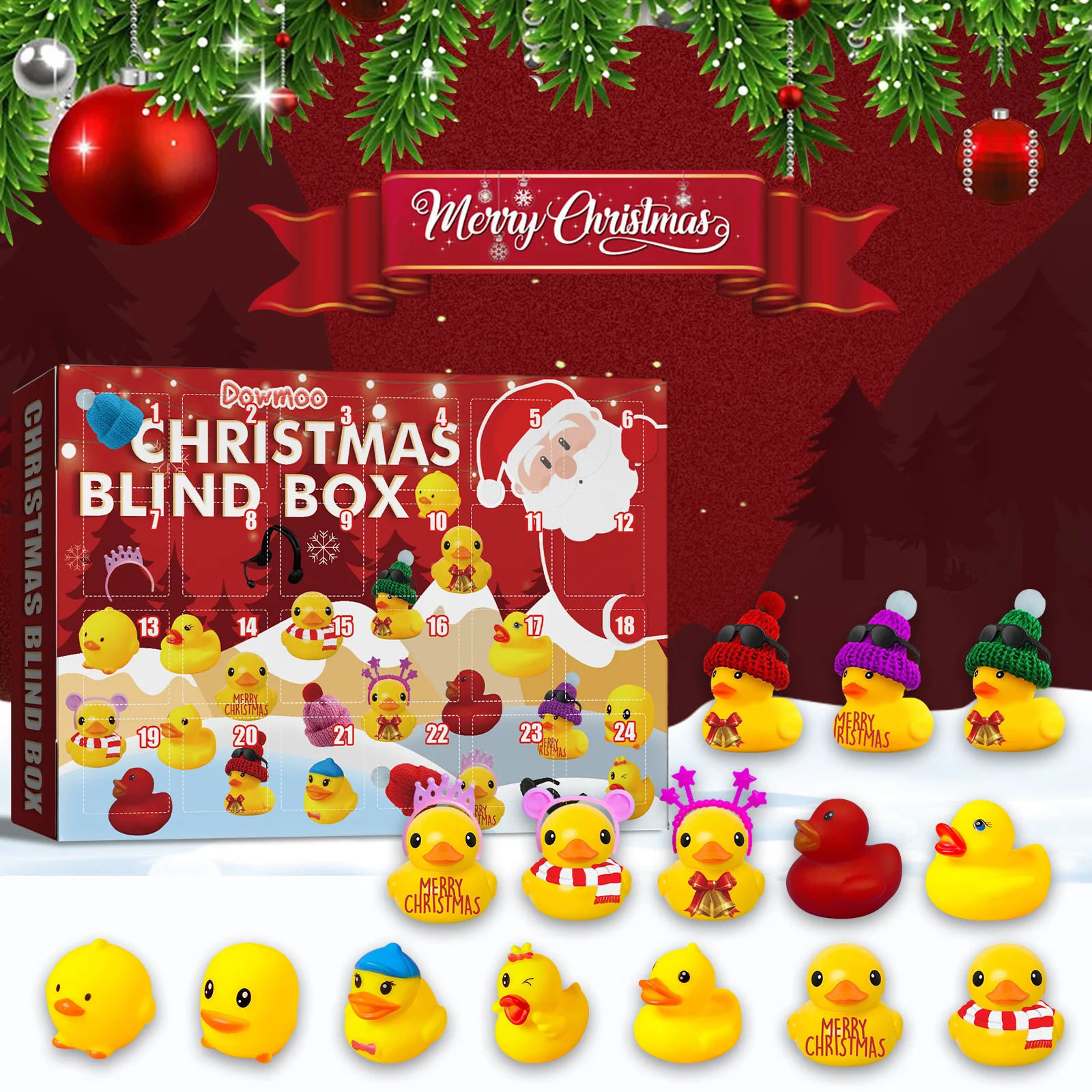 dowmoo christmas blind box 24grid ducklings D标xhy104yx01 小黄鸭降临日历 1452