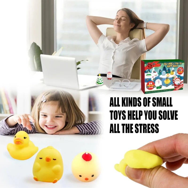 Dowmoo Christmas Knead Gift Box: 24-Cell Countdown Blind Box with Stress Relief Cartoon Toys - Image 3