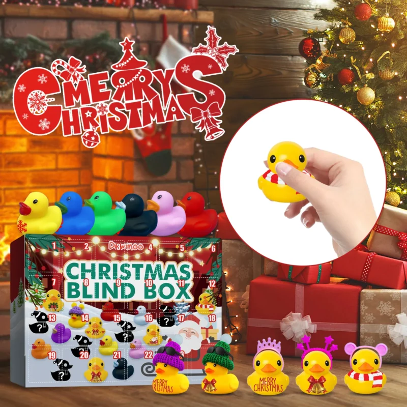 Dowmoo Christmas Rubber Duck Advent Calendar - 24 Grid Blind Box Toy - Image 2