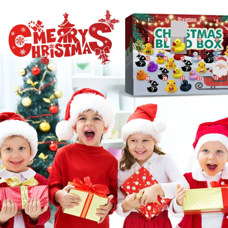 Dowmoo Christmas Rubber Duck Advent Calendar - 24 Grid Blind Box Toy - Image 3