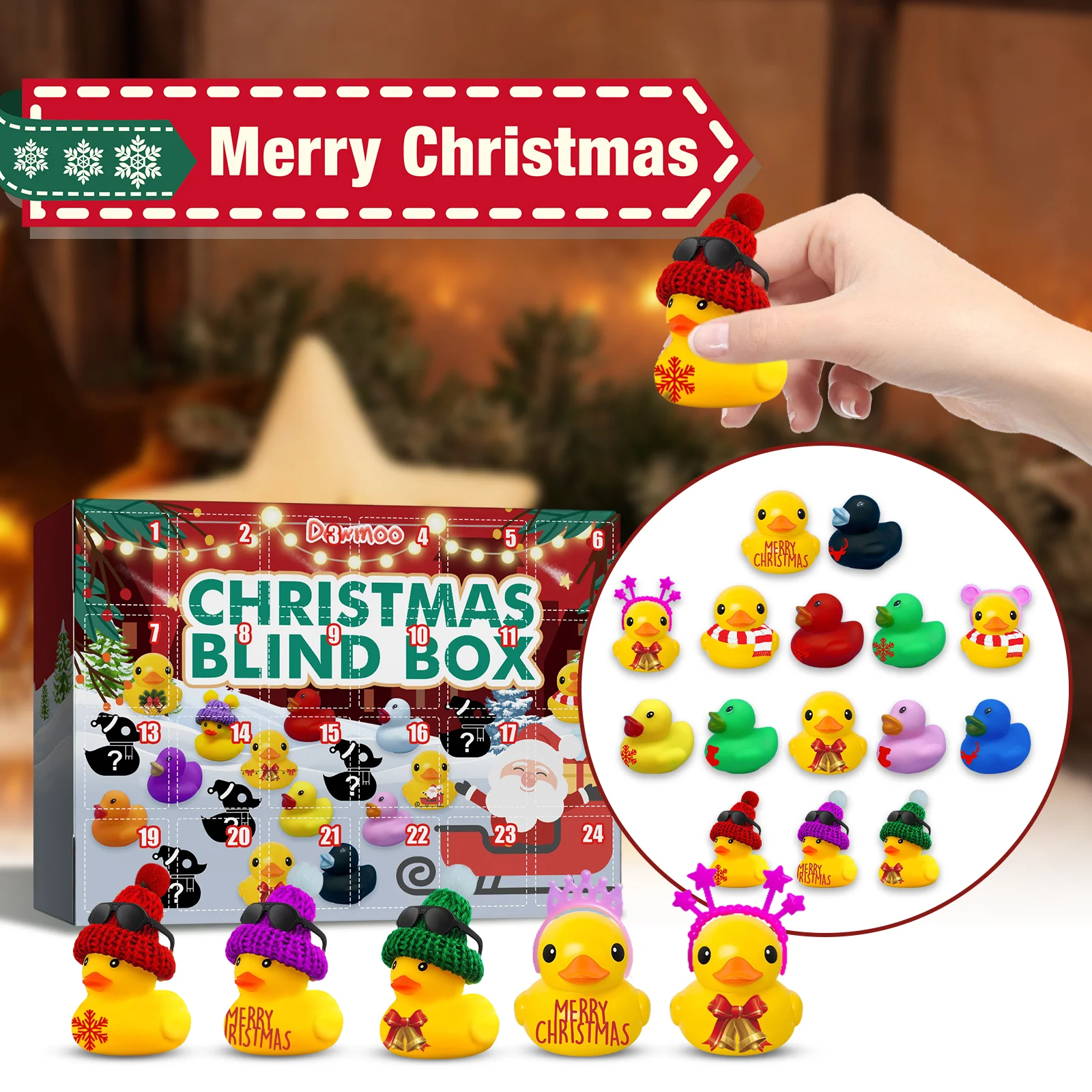 dowmoo christmas rubber duck advent D标sdxjymh913dn01 圣诞橡胶鸭降临日历 1486