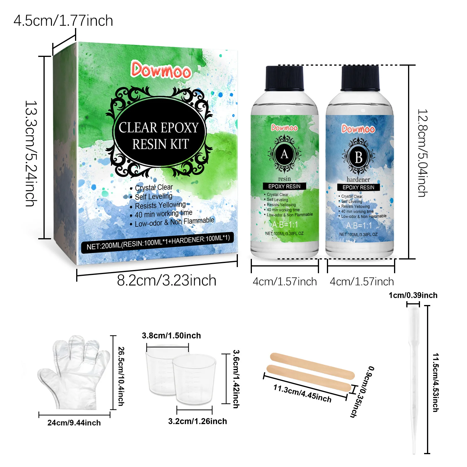 dowmoo clear epoxy resin diy set DOC08 A003 1 GN1 999