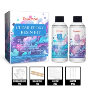 Dowmoo Clear Epoxy Resin Kit: High Transparency, Yellowing Resistant for DIY Crafts