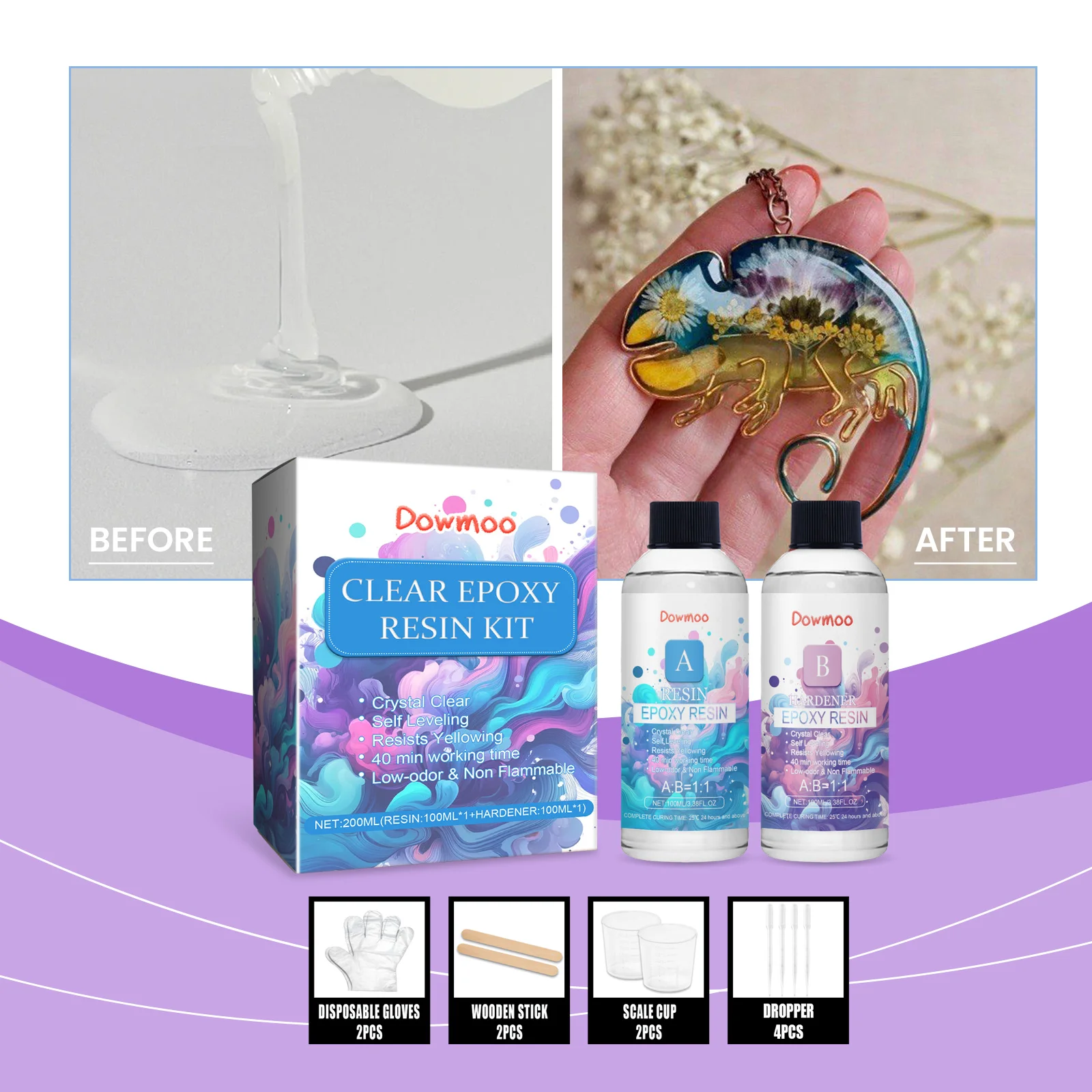 dowmoo clear epoxy resin kit DOC08 A004 1 MX1 985