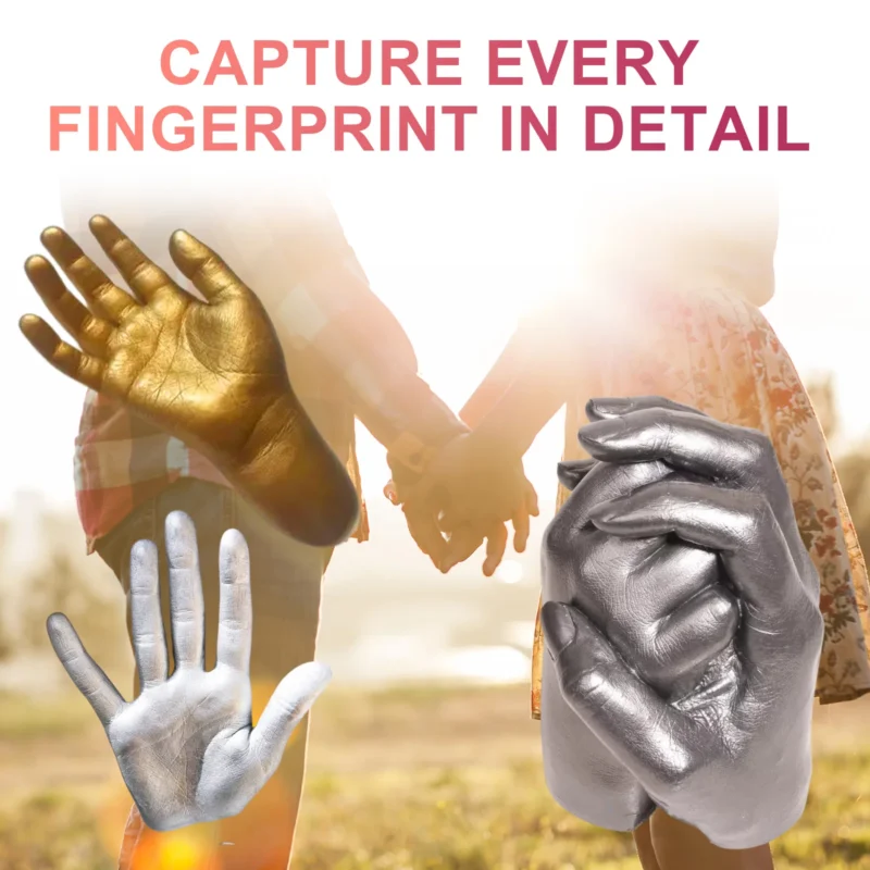 Dowmoo Couple Hand Model Clone Powder: DIY 3D Hand Casting Kit for Valentine's Day - Image 3