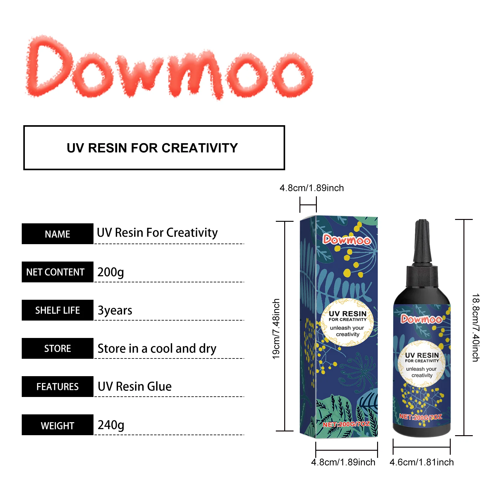 dowmoo creative uv resin glue DOC08 A002 200 BU1 1044