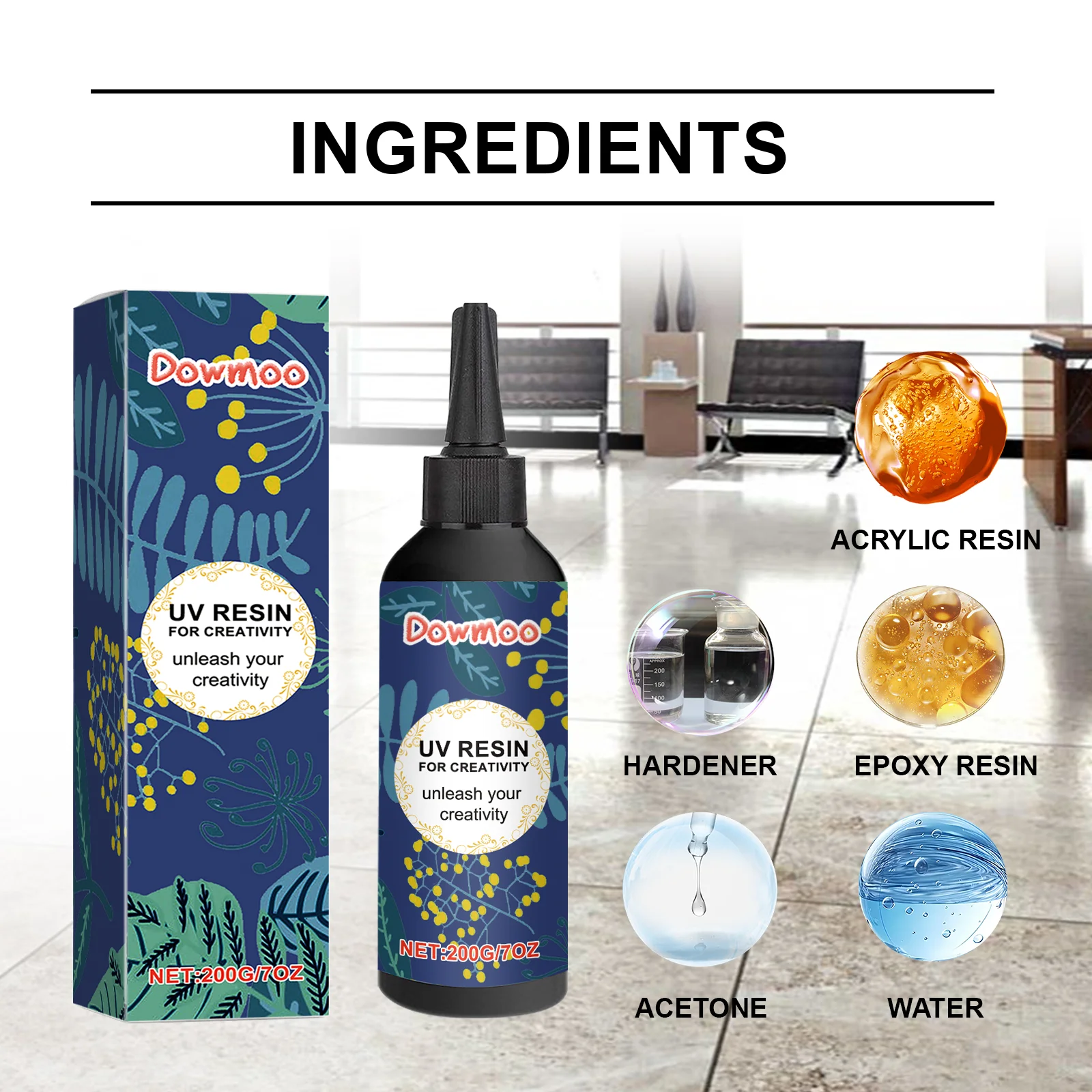dowmoo creative uv resin glue DOC08 A002 200 BU1 1046
