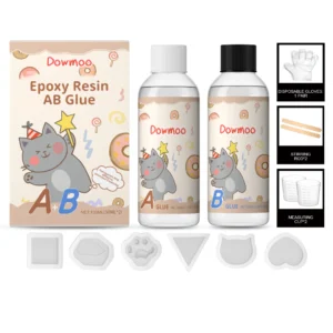 Dowmoo DIY Crystal Epoxy Resin AB Set for Jewelry Making - Odorless, Fast-Cure