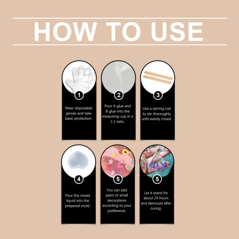 Dowmoo DIY Crystal Epoxy Resin AB Set for Jewelry Making - Odorless, Fast-Cure - Image 6