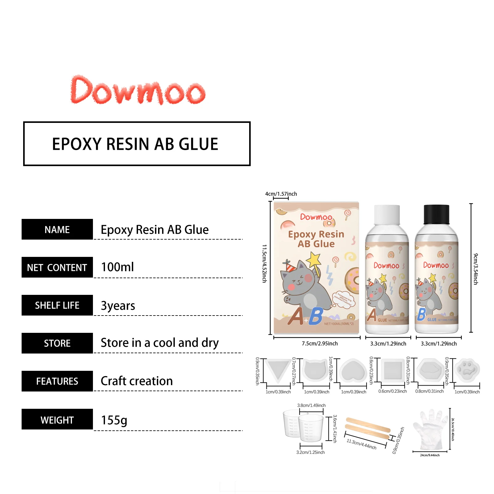 dowmoo diy epoxy resin ab set DO H02 0041 01 18