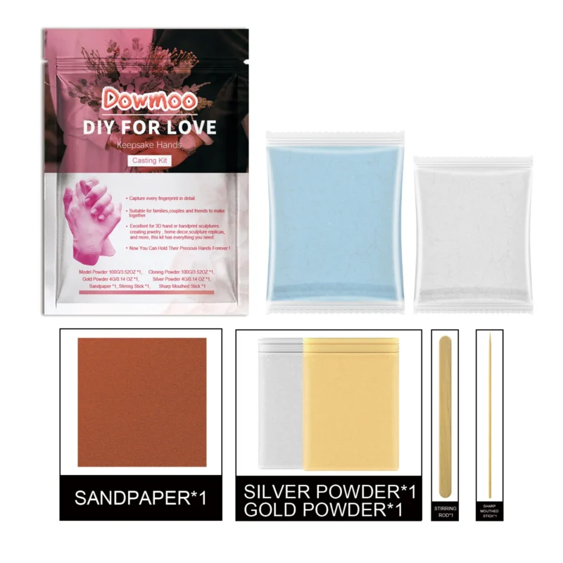 DOWMOO DIY 3D Hand Casting Kit with Clone Powder for Love Keepsakes