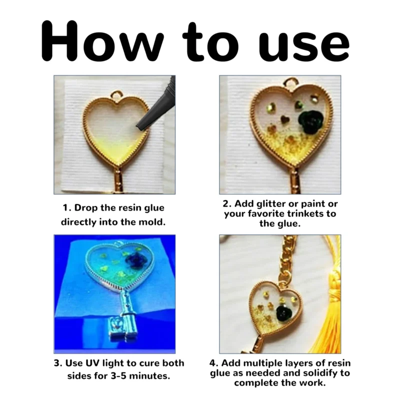 Dowmoo DIY UV Resin Glue - Crystal Clear Quick-Drying Drops - Image 5